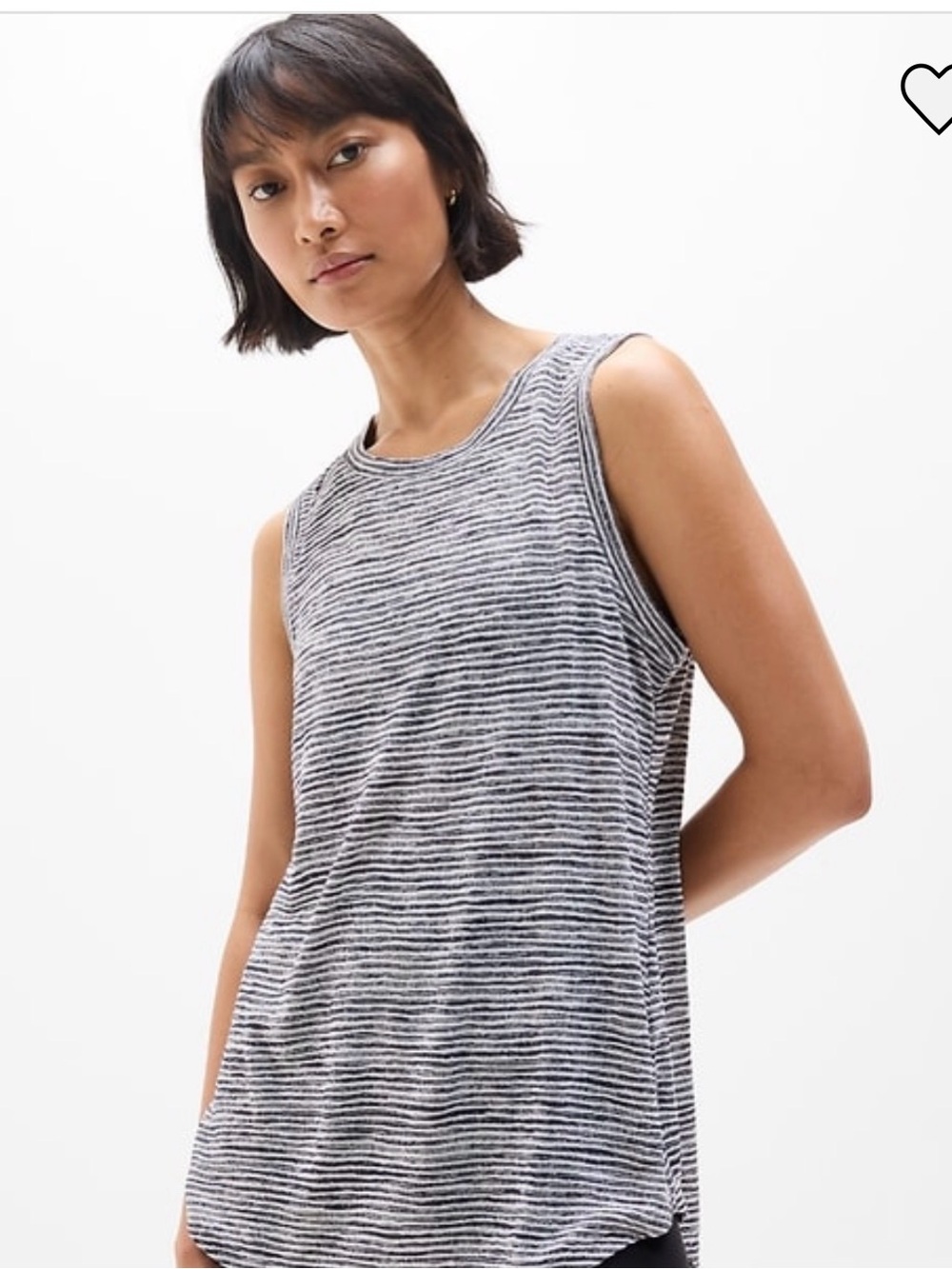 Athleta Black & White Striped Sleeveless Tank